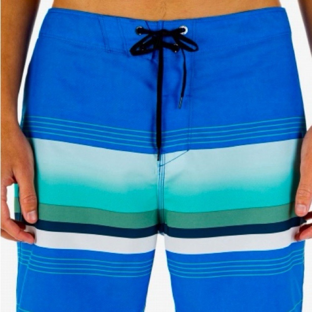 Hurley Blue/White Pleasure Point Board Swim Shorts Trunks